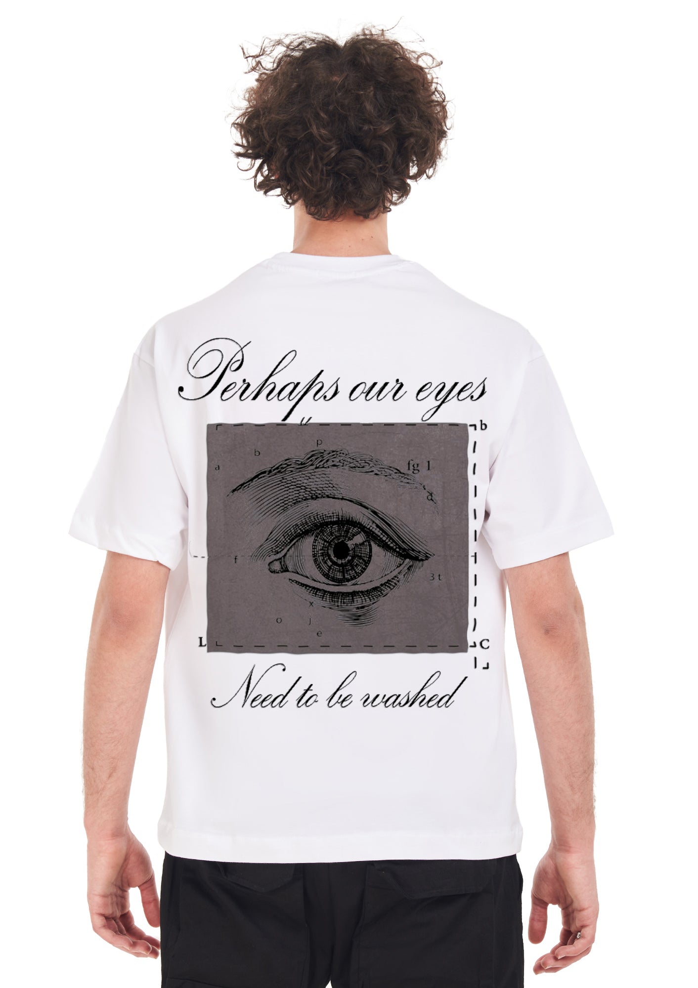 Eye tee Oversized printed White T-shirt .